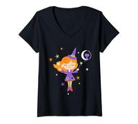 Femme Jolie petite sorcière T-Shirt avec Col en V