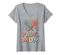 Femme Jolie Tenue Padel Mom pour Femme T-Shirt avec Col en V