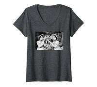 Femme Jon Pertwee Worzel Gummidge et Tante Sallys 1981 T-Shirt avec Col en V