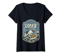 Femme Jonah and The Whale Get in Loser Were Doing Gods Will Funny T-Shirt avec Col en V