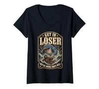 Femme Jonah and The Whale Get in Loser Were Doing Gods Will Funny T-Shirt avec Col en V