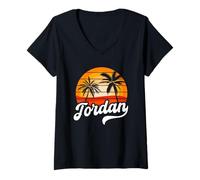 Femme Jordan Retro Wear, oasis du désert jordanien T-Shirt avec Col en V