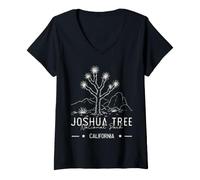 Femme Joshua Tree National Park Camping État de Californie T-Shirt avec Col en V