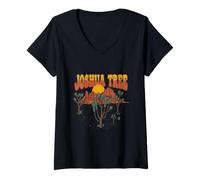 Femme Joshua Tree National Park Randonnée California Vintage Desert T-Shirt avec Col en V