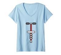 Femme Jouet Saut bâton Sauteur T-Shirt avec Col en V