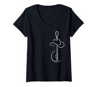Femme Joueur de Banjo String-Instrument Musique-Country, Banjo T-Shirt avec Col en V