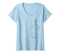 Femme Joueur de Banjo String-Instrument Musique-Country, Banjo T-Shirt avec Col en V