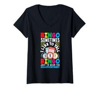 Femme Joueur de bingo Sometimes I Like to Yell Bingo Déception T-Shirt avec Col en V