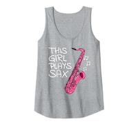 Femme Joueur de saxophone, cette fille joue du saxo, saxophoniste Débardeur
