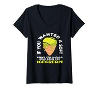 Femme Joueur de Tennis si Vous vouliez Une Glace Douce T-Shirt avec Col en V
