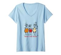 Femme Joueuses de Golf drôles pour Femmes avec bâtons T-Shirt avec Col en V
