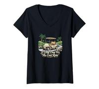 Femme Jouez au Golf pour Une Balade en Chariot T-Shirt avec Col en V
