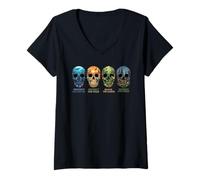 Femme Jour de la Terre Nature Crânes Écosystème Préservation Protéger Honneur T-Shirt avec Col en V
