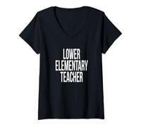 Femme Jour de l'appréciation de l'enseignant Primaire pour la T-Shirt avec Col en V