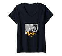 Femme Journal Maradona Diego T-Shirt avec Col en V