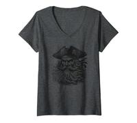 Femme Journée Blackbeard Talk Like a Pirate T-Shirt avec Col en V