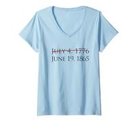Femme Journee DE LA LIBERTÉ Juin 19 Juin 1865 Pas 4 Juillet 1776 Meme T-Shirt avec Col en V
