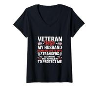 Femme Journée des anciens combattants de la fierté de la femme vétérans T-Shirt avec Col en V