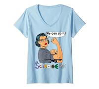 Femme Journée Internationale des Femmes et des Filles scientifiques sur Le thème des Mamans scientifiques T-Shirt avec Col en V