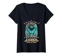 Femme Journey Front and Back Frontiers 1983 Tour Vintage Band T-Shirt avec Col en V
