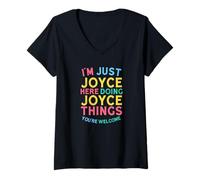 Femme Joyce Here Doing Joyce Things Funny Joyce Name T-Shirt avec Col en V