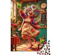 Femme Joyeuse 1000 Pièces Mini Puzzle pour Adultes | 70x50cm Carton, Décoration Maison, Coupe Précise, Cadeau Anniversaire, Détente Esprit