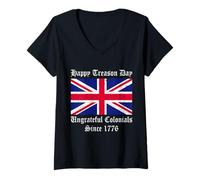 Femme Joyeuse Journée de la Trahison : Ingrat colonial depuis 1776, 4 juillet T-Shirt avec Col en V