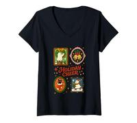 Femme Joyeuses fêtes, Esprit de Noël, Magie Joyeuse T-Shirt avec Col en V