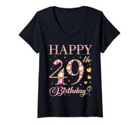 Femme Joyeux 49e Anniversaire, 49 Ans, fête d'anniversaire pour Hommes et Femmes T-Shirt avec Col en V