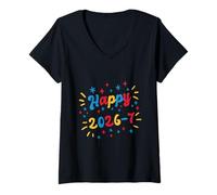Femme Joyeux Nouvel an 2026 ! 67 Six Seven 2026-7 Gen Z Slang T-Shirt avec Col en V