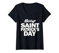 Femme Joyeux Saint Patrick T-Shirt avec Col en V