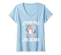 Femme J'Peux Pas J'ai 36 Ans Anniversaire T-Shirt avec Col en V
