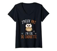 Femme J'Peux Pas J'ai Cul De Chouette Humour Phrase Drôle Noël T-Shirt avec Col en V