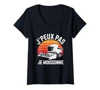Femme J'Peux Pas J'Ai Moissonne Agriculteur Fermier Paysan Drole T-Shirt avec Col en V