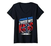 Femme J'Peux Pas J'Bosse Mes Katas Karate Dojo T-Shirt avec Col en V