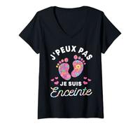 Femme J'peux Pas Je Suis Enceinte cadeau enceinte future maman T-Shirt avec Col en V