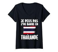 Femme J'Peux Pas J'Me Barre En Thaïlande Voyage Cadeau T-Shirt avec Col en V