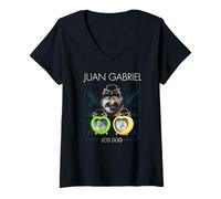 Femme Juan Gabriel Los Dúo Réveil avec Bordure T-Shirt avec Col en V