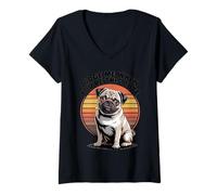 Femme Judge Me When You're This Cute | Chien carlin rétro T-Shirt avec Col en V