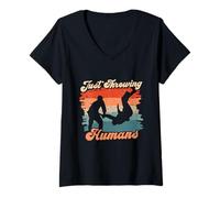 Femme Judo Judoka Art Martial Just Throwing Humans T-Shirt avec Col en V