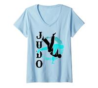 Femme Judo Judoka Combattant Hobby Arts Martiaux T-Shirt avec Col en V