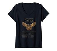Femme Jules César - Steampunk Aigle Romaine - SPQR Rome Antique T-Shirt avec Col en V
