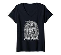 Femme Jules César Veni Vidi Vici Rome Antique SPQR T-Shirt avec Col en V