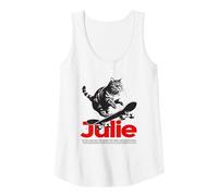 Femme JULIE - Joli nom de fille avec un chat & un skateboard Débardeur