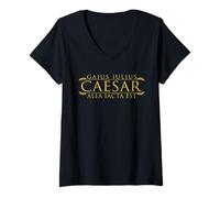 Femme Julius Caesar Citation The Day est Une Histoire Romaine T-Shirt avec Col en V