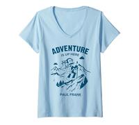 Femme Julius Monkey & Clancy Adventure se déroule dans Les Montagnes T-Shirt avec Col en V