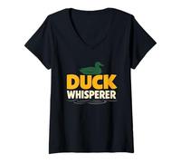 Femme Jumelles d'observation des Oiseaux d'eau Canard Oie Nature Hobby T-Shirt avec Col en V