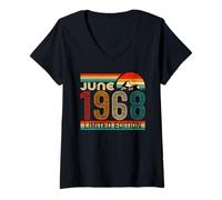 Femme June 1968 Limited Edition Classic 1968 Year Vintage Birthday T-Shirt avec Col en V