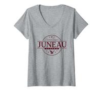 Femme Juneau Alaska - Juneau AK Label T-Shirt avec Col en V