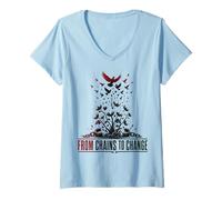 Femme Juneteenth Freedom Day from Chains to Change T-Shirt avec Col en V